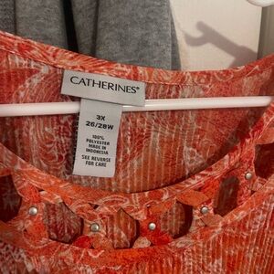 Catherines Vibrant Orange Blouse